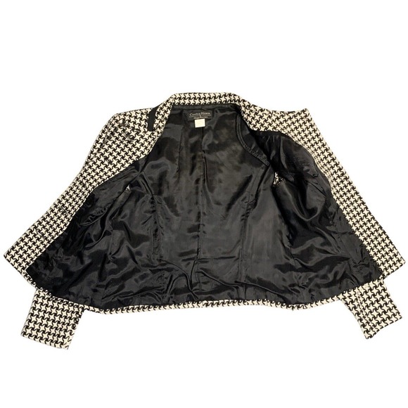 Cynthia Howie Maggy Boutique Blazer Jacket Black Houndstooth Wool Sz 10 VTG - Picture 7 of 8